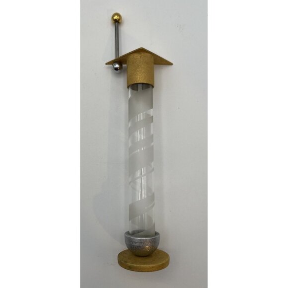 MCM Bruce R MacDonald BRM Post Modern Salt & Pepper Shakers Etched Glass Tubes - Picture 5 of 13